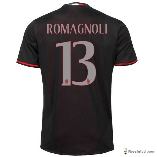 Camiseta AC Milan Replica Primera Ropa Romagnoli 2016/17 Negro